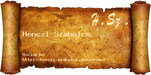 Henczi Szabolcs névjegykártya